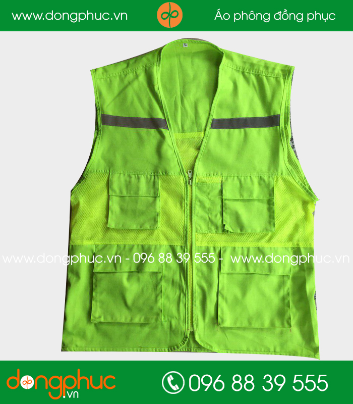 Mẫu áo gile phản quang màu xanh lõn chuối